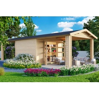 Karibu Gartenhaus Theres 7 inkl. 3,2m 2 Dachausbauelementen -