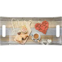 Lashuma Serviertablett Kunststoff, eckiges Melamintablett 41x19 cm, Dekotablett bunt