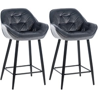 CLP 2er Set Barhocker Gibson Samt I Sitzhöhe 76