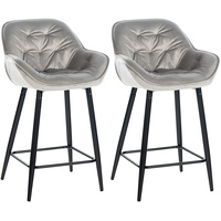 CLP 2er Set Barhocker Gibson Samt Sitzhöhe 76 cm