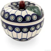 Polmedia Polish Pottery Bunzlauer Keramik Apfel-Bräter Bratapfelbräter mit Deckel