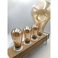 Brilliant Tischleuchte White Wood Holz weiß Industrial 4x30W E27