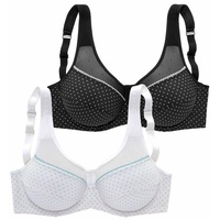 PETITE FLEUR Bügel-BH Damen schwarz-weiß+weiß-türkis Gr.95E