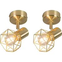 QAZQA 2er Set Art Deco Spot Messing dreh -