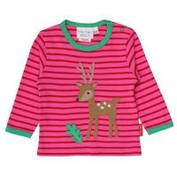 Toby Tiger Langarmshirt mit Rehkitz Applikation in rosa |