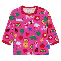 Toby Tiger Langarmshirt mit Spielzeug Print in rosa |
