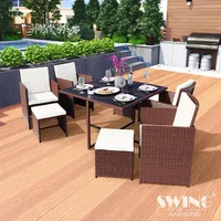 Swing&Harmonie Vegas Polyrattan Sitzgruppe Esstisch Lounge Gartenmöbel Sitzgarnitur Set