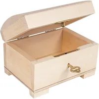 Creative Deco Kleine Holzkiste Schatztruhe mit Deckel, Schloss und