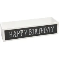 Freese Holzkiste Happy Birthday weiß, 45 x 13 x