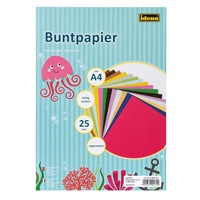 IDENA Buntpapier A4 25 Blatt,sort. ungummiert