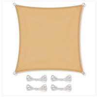 Celinasun Sonnensegel wasserdicht PES Quadrat 3x3m Sand beige UPF