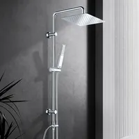 Görbach Regendusche Duschset aus Edelstahl Chrom Duschsystem ohne Duscharmatur,