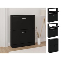 VidaXL Schuhschrank Schwarz 59x17x81 cm Holzwerkstoff