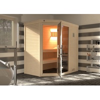 Weka Premium Massivholzsauna Cubilis 1 mit Glastür+Fenster - ohne