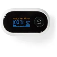 Nedis Pulsoximeter | Bluetooth OLED-Anzeige Akustischer Alarm/Anti-Bewegungsstörungen/Hochpräziser Sensor/Perfusionsindex/Pulsfrequenz/Sauerstoffsättigung (SpO2)