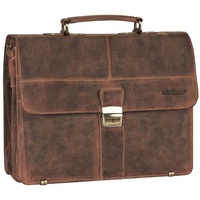 GREENBURRY Vintage Aktentasche Leder 38 cm mit 2 Hauptfächern