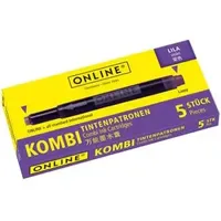 Online Schreibgeräte ONLINE® Tintenpatronen für Füller 17143/12 lila, 5