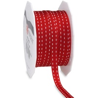 Präsent Geschenkband Stitches seidenmatt rot 7,0 mm x 20,0