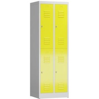 Classix Spind lichtgrau, zinkgelb X-520226, 4 Schließfächer 59,0 x