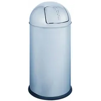 Alco Abfallsammler mit Push-Klappe Metall 28l silber