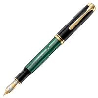 Pelikan Souverän 1000, Schwarz-Grün, Feder EF (extra-fein), hochwertiger Kolbenfüller