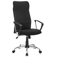 Songmics Bürostuhl, OBN034B01 Stoff schwarz, Gestell silber