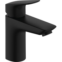 Hansgrohe Logis 100 mit Push-Open Ablaufgarnitur, Ausladung 108mm, mattschwarz