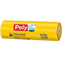 Mülleimer-Beutel Pely® Klimaneutral Zugband-Beutel Extra-stark,120 Liter, 8 Stück (8
