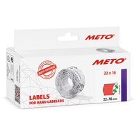 METO Preisauszeichner Etiketten (22x16 mm, ablösbar, rot, wiederablösbar, Preisetiketten