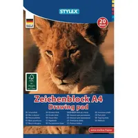Stylex Zeichenblock, DIN A4, 120 g/m2, 20 Blatt