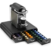 CEP Dispenser für Kaffeekapseln 3 Schubfächer 34,2x32,7x6,9cm schwarz