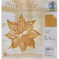 Ursus 34515500 - Paper Star Ornament 2, gold, 32