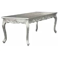 Casa Padrino Barock Esstisch Silber 160cm - Esszimmer Tisch