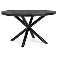 Casa Padrino Luxus Esstisch Schwarz Ø 130 x H.