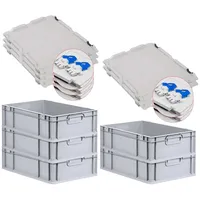 Proregal 5x Eurobox NextGen Grip mit Scharnierdeckel und blauen