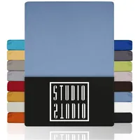 Studio Spannbettlaken Jersey 180 x 200 cm Mittelblau