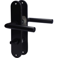 Alpertec Türgarnitur WC Langschild Conte Edelstahl schwarz 24 x