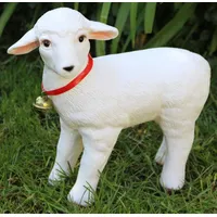 RAKSO Deko Garten Figur Dekofigur Gartenfigur Tierfigur weißes Lamm