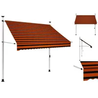 VidaXL Einziehbare Markise Handbetrieben 200 cm Orange und Braun