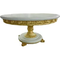 Casa Padrino Luxus Barock Esstisch Rund Weiß / Gold