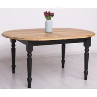 Casa Padrino Landhausstil Esstisch Naturfarben / Schwarz 160-200 x