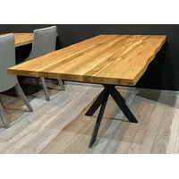 Casa Padrino Luxus Esstisch Naturfarben / Schwarz 180 x