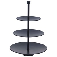 Excellent Houseware Etagere 3 Ebenen Ø25/20,5/16,5xH36,5cm Metall Schwarz
