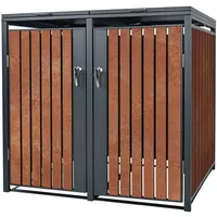 ML-Design Mülltonnenbox 2er 2 Tonnen 240L 132x80x116,3 cm, Anthrazit-Rostoptik,