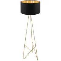 EGLO Stativ Stehlampe Camporale, Lampe Wohnzimmer mit Textil-Schirm, Standleuchte