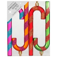Inge‘s Christmas Decor Kunststoff Zuckerstange 14cm 4-Stück Set Mille-Fiori