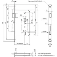 BMH BMH, Fluchttürschloss 6013 1-flg. Funktion E/EN 1125, links,