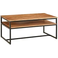 KADIMA DESIGN Vintage Industrial Couchtisch Akazieholz & Eisen, 2