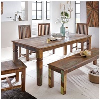 KADIMA DESIGN Esstisch Diana Shabby Chic - Mango Massivholz,