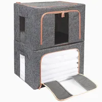 Belle Vous 2er Pack Faltbarer Kleiderschrank Organizer mit Stahlrahmen